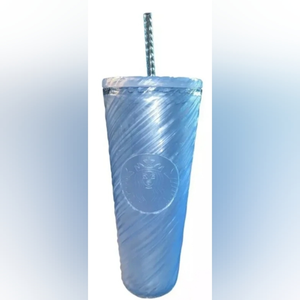 Starbucks light blue swirl